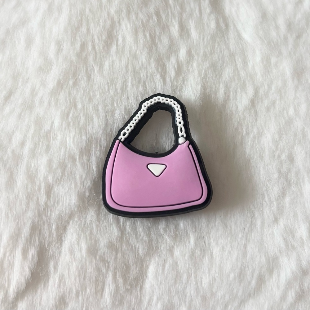 5/$15 🩷 MUST BUNDLE CROCS Pink and Black Handbag Charm - Picture 3 of 5